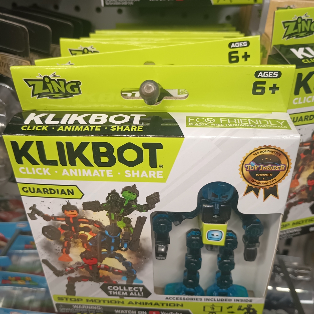 Ing Klikbot Guardian Blue Action Figure with Green Accents